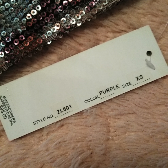 Oleg Cassini Mini Sequin Top - Picture 4 of 11